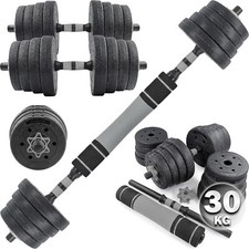 Dumbbell 2 in 1 Set Barbell Fitness Weights Exercise Equipment Gym Sports F306