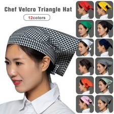 Chef Hat Triangle Headkerchief Restaurant Baking Waiter Kitchen Cafe Cooking Cap