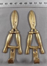 Garden Shed Hedge Clippers Themed Hook Brass Set Of 2 10cm/4" Long