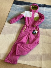 Brand New Girls Trespass Ski Suit Age 9-10 Pink One Piece Suit