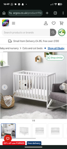 Obaby baby cot - , with