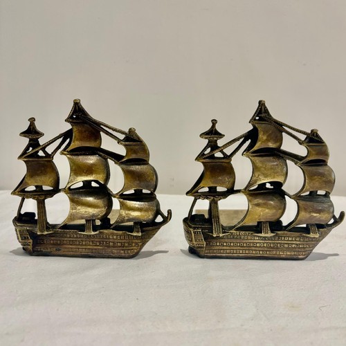 Vintage brass bookends - vintage,