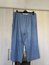 TU Woman Blue Wide Leg Cropped Trousers Size 18 Good Condition