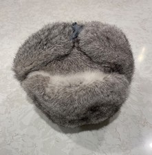 ushanka hat real fur, silver