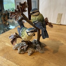 Vintage 1996 Coalport Frosty Mornings Blue Tits Bird Ltd Ed 413/4950 broken