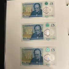 UK GB England FIVE POUND NOTE