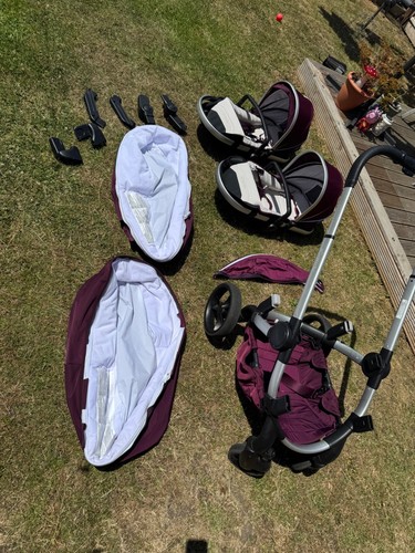 Icandy twin double plum pram - icandy, twin/double
