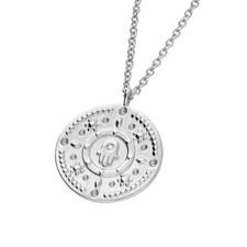 Solid 925 Sterling Silver Lucky Hamsa Hand of God Protection Pendant Necklace