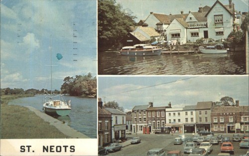 Vintage neots postcard 1973 - postcard,
