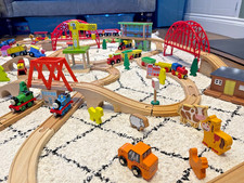 Brio Compatible Wooden Train Set Track Bundle & Accessories 160+Pieces & Trains