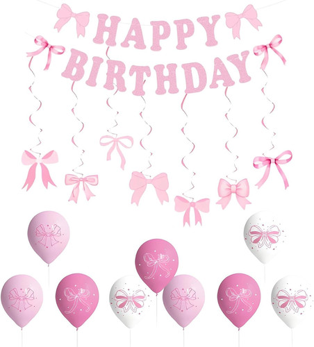 10pcs pink birthday - pink,