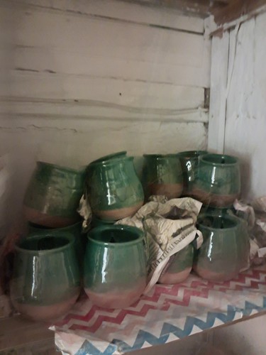 Glazed ceramic plant pots - glazed,