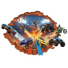 Track racing cars wall sticker - track,