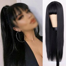 Women Black 70cm Long Straight