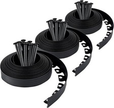 Flexible Lawn Edging 30 m with 90 Securing Pegs - Plastic Garden Edging Border