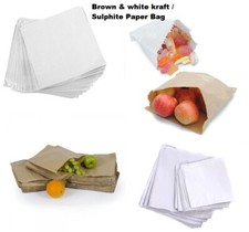 Paper Bags in White Brown Windowed & Kraft for Kids Party Lunch Sandwich BAG 