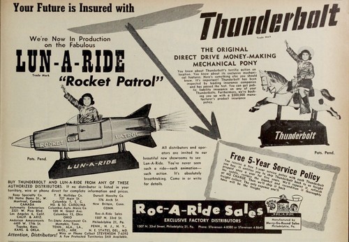 Kiddie ride coin rocket - on, coin-op