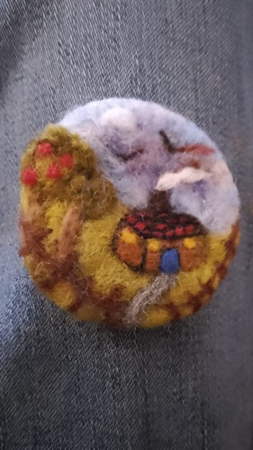 Needle felted brooch - felted, brooch.