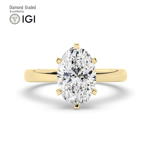 Oval diamond engagement ring - oval,