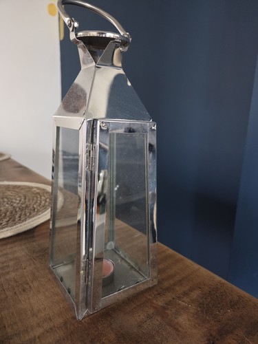 Metal glass tea light - &,