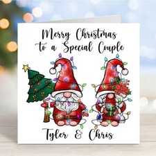 Merry Christmas To a Special Couple Gonks Christmas Card Personalised