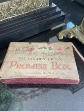 Antique Golden Grain The Word Of God Promise Box Scrolls With Bible verse.