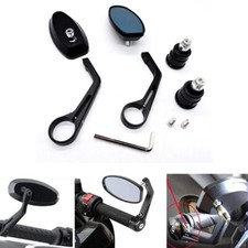 Motorcycle 7/8" Handle Bar End Oval Rearview Mirrors For Honda Street Fighter BK