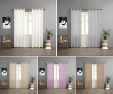 Pair (x2) Plain Voile Eyelet