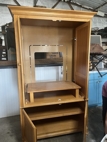 Light brown wood wardrobe - brown,