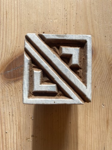 Four wooden printing block - four,