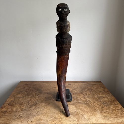 Bakongo fetish oliphant - fetish, ox