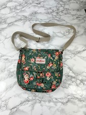 Cath Kidston Satchel Bag Womens Green Floral Print Canvas Crossbody Shoulder Bag