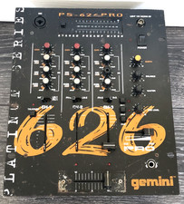 Gemini PS-626 PRO 3-Channel Vintage DJ Stereo Mixer With Beat LEDS Black
