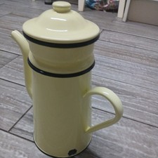 French vintage enamel yellow - enamel,