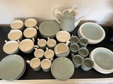 Lovely Vintage Wedgwood Of Etruria Coffee Espresso Cups Saucers 8 Sets Lt Green