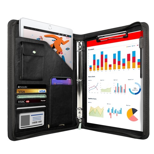 Zippered portfolio organizer - zippered,