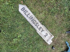 Vintage Road Sign Mile Marker  Fingerpost  sign.  BILLINGSLEY.  Aluminium. 7