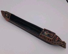 Barge Ware In Shape Of Barge Rare Hand Painted 38cm Long Bargeware Vintage
