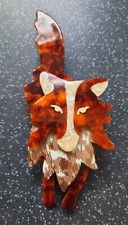 rare vintage lea stein Fox brooche