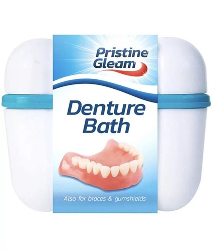 Denture bath with - denture, tray