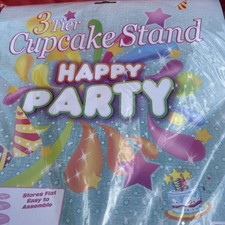 Happy party Halloween Cupcake Stand 3 Tier Table Centrepiece Spooky Haunted