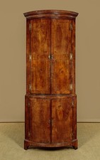 Antique Georgian Mahogany Bow Front Corner Cupboard c.1800
