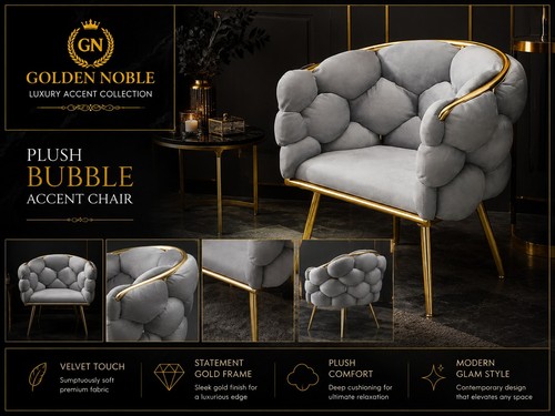 Grey velvet bubble accent - velvet,