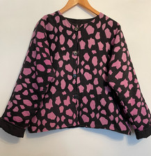 Nepal Jacket Size Small Cotton Purple Print Bat Wing Sleeve  Pre Loved