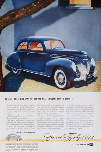 Lincoln zephyr v12 vintage - lincoln-zephyr, ad