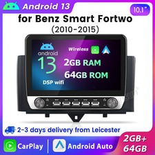 10.1" For Mercedes Benz Smart Fortwo 451 GPS Sat Nav Car Radio 2+64GB Android 13
