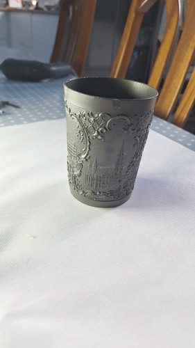 Antique pewter cup scenes of - antique,