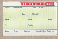 APTIS card unissued - Stagecoach Rail - Norprint Jan 1992 - unused