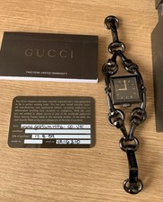 GUCCI Signoria Black Dial & Stainless Steel Bracelet Watch YA116310 - Box & Card