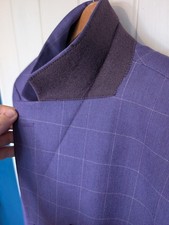 Ozwald Boateng Linen Debenhams Purple Wool Jacket Boxcheck Blazer 44R Vgc